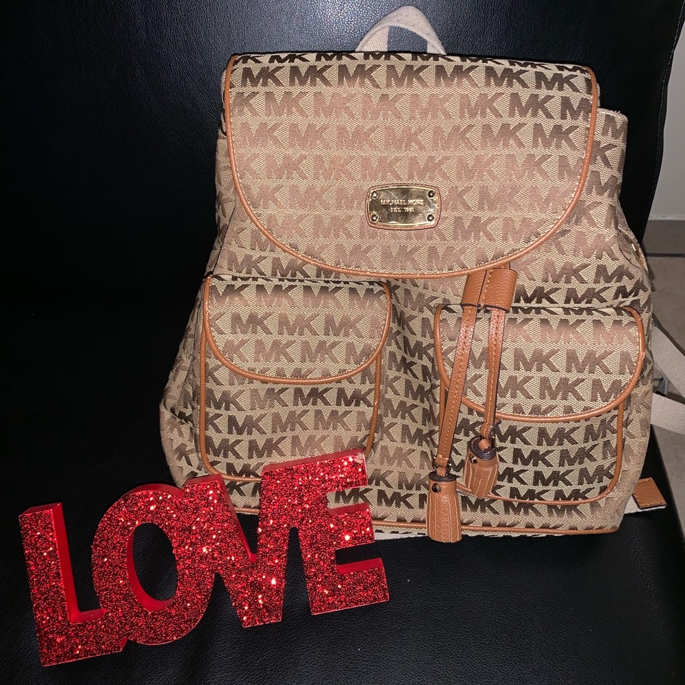 Tan Micheal kors full-size back pack